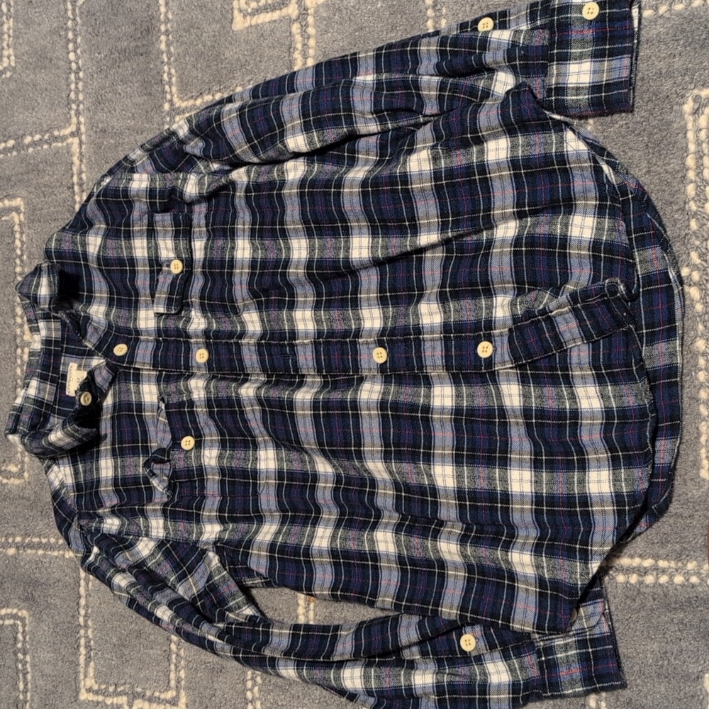 Crewcuts Navy and White Plaid Casual Shirt